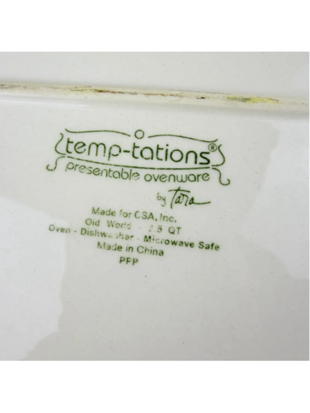 Temp-tations by Tara Old World 4 Pc Bakeware Set 3.5QT 2QT Baker Lid Square Dish